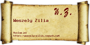 Weszely Zilia névjegykártya
